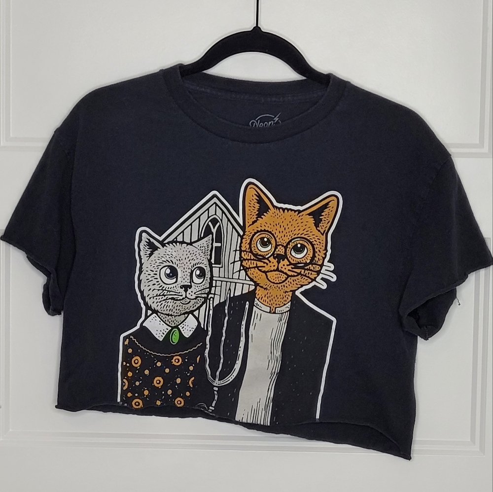 Neon Riot Cat Couple Cut Off M T-Shirt